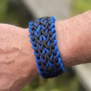 Paracord armband Pep&Kok blauw/zwart. XL