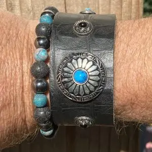 Kralen armband Hematiet/Lavasteen/Turquoise Jasper 10mm