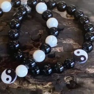 Musthave Bracelets armband set a 2 Yin Yang 10mm Black&White