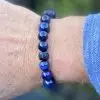 Kralen armband Tijgeroog 10 mm Donkerblauw