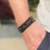 Kralen armband set a 4 armbanden van Hematiet en matte Black Onyx 6 mm xl