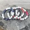 Dames en Heren armbanden Softtones 10 mm wit lava steen