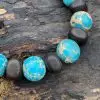 Kralen armband Ebbenhout met Turquoise Jasper 12 mm