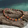 Armbanden platte Heishi kralen Oranje met Hematiet 2 en 4 mm