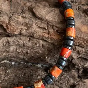 Armbanden platte Heishi kralen Oranje met Hematiet 2 en 4 mm