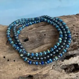 Miyuki Picasso armbandset Blauw 4mm met Hematiet schijfjes en balletjes