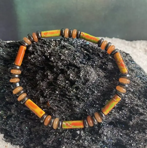 Armband Heishi kralen oranje