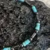 Armband Heishi 4mm Turquoise met Hematiet