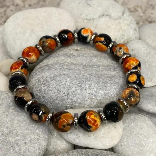 Armbanden JaXX Sensation oranje 10 mm met Edelstaal