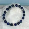 Armband Jaxx/Cross Tijgeroog blue 8mm met edelstaal