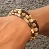 Armbandset 3-delig The beads of Happiness/ Heishi kralen Nature