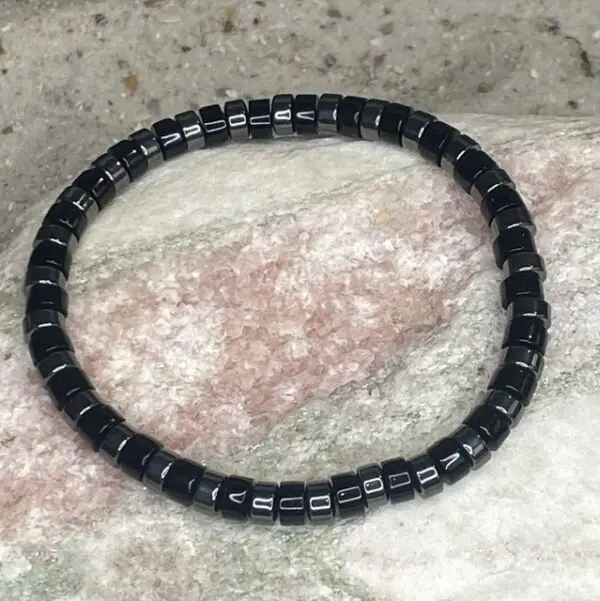 Armbanden platte Heishi kralen 6mm zwart