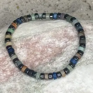 Armbanden platte Heishi kralen 6mm multicour turquoise