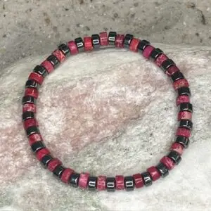 Armbanden platte Heishi kralen 6mm rood