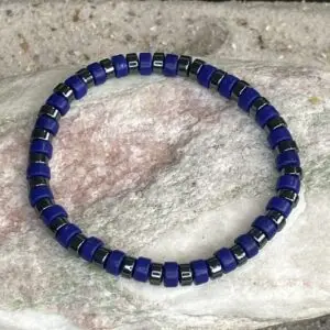 Armbanden platte Heishi kralen 6mm donker blauw