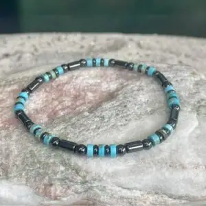 Armbanden platte heishi kralen 4x2mm turquoise