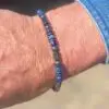 Armbandenset platte heishi kralen 6mm met hematiet cylinders blauw gemêleerd