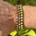 Armbandset 3 -delig platte Heishi kralen multicolour, oranje en groen