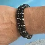 Armband Black Onyx met Boeddhistische Matra's 8 en/of 10mm