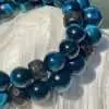 Kralen armband Tijgeroog 8/10 mm Turquoise met Boeddhistische houten Jujube kralen