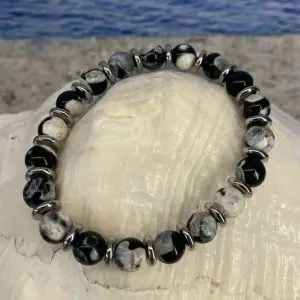 Armbanden JaXX Sensation Black&White 8mm met Edelstaal