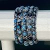 Armbanden set a 5 Cross/JaXX Sensation 6, 8,10,8 en 6 mm met Edelstaal light blue