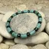 Armband Inner Flow Cilindervorm 6 x 10mm Turquoise Agaat met Hematiet