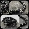 Armbanden set a 3 Cross/JaXX Black Onyx mat 6 en 8 mm met Edelstaal