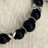 Armbanden set a 3 Cross/JaXX Black Onyx mat 8/10/8 mm met Edelstaal