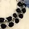 Armband Cross Original 8mm Black Onyx uitgevoerd met edelstaal