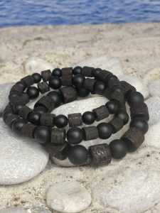 Armbandset Tibet natural Black Beauty 6/8/10 mm