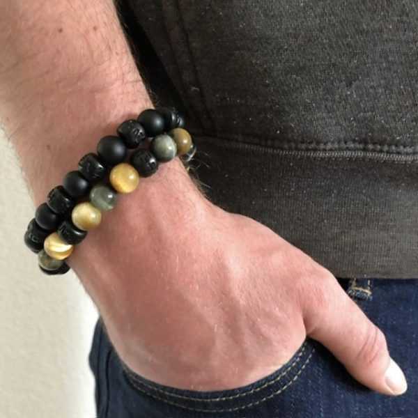 Armband Tibet natural Black Onyx meditatie armband 10 mm