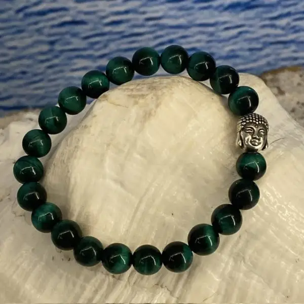 Armband Buddha 8mm Aaaaa kwaliteit tijgeroog groen