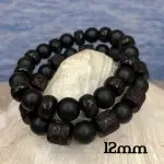 Armband Tibet natural Black Onyx meditatie armband 12 mm