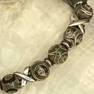 Armband Cross Vintage Tibetaanse Agaat 8mm green eye