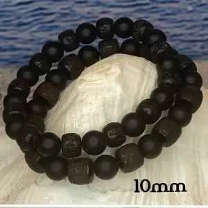 Armband Tibet natural Black Onyx meditatie armband 10 mm