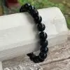 Armbanden Full Moon 10 mm zwart gouden Obsidiaan