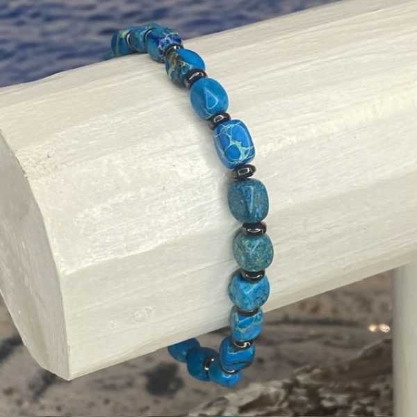 Armband the beads of happiness fell blauw
