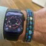 Armbandenset 3-delig Beads of Happiness en heishi kralen 4mm felblauw