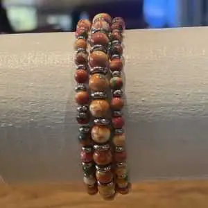 Armbandset Oranje 6mm met Edelstaal