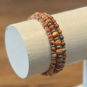 Armbandset Oranje 6mm met Edelstaal