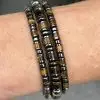 Armband Jackson met Heishi kralen Tijgeroog bruin 4 en 6 mm en Hematiet