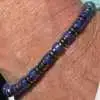 Armband Jackson met platte kralen Agaath blauw 6 mm en Hematiet