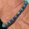 Armband Jackson met platte kralen Agaath blauw gemêleerd 6 mm en Hematiet