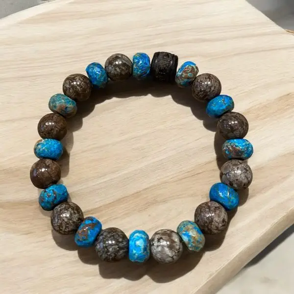 Turquoise Jasper armband met gefacetteerde rondelles